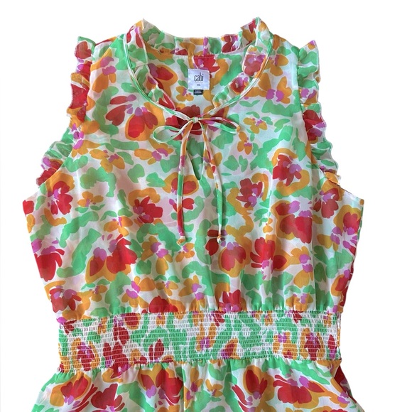 CABI Spirit Dress style #6216 Floral sleeveless elastic waist size XL - Picture 5 of 9